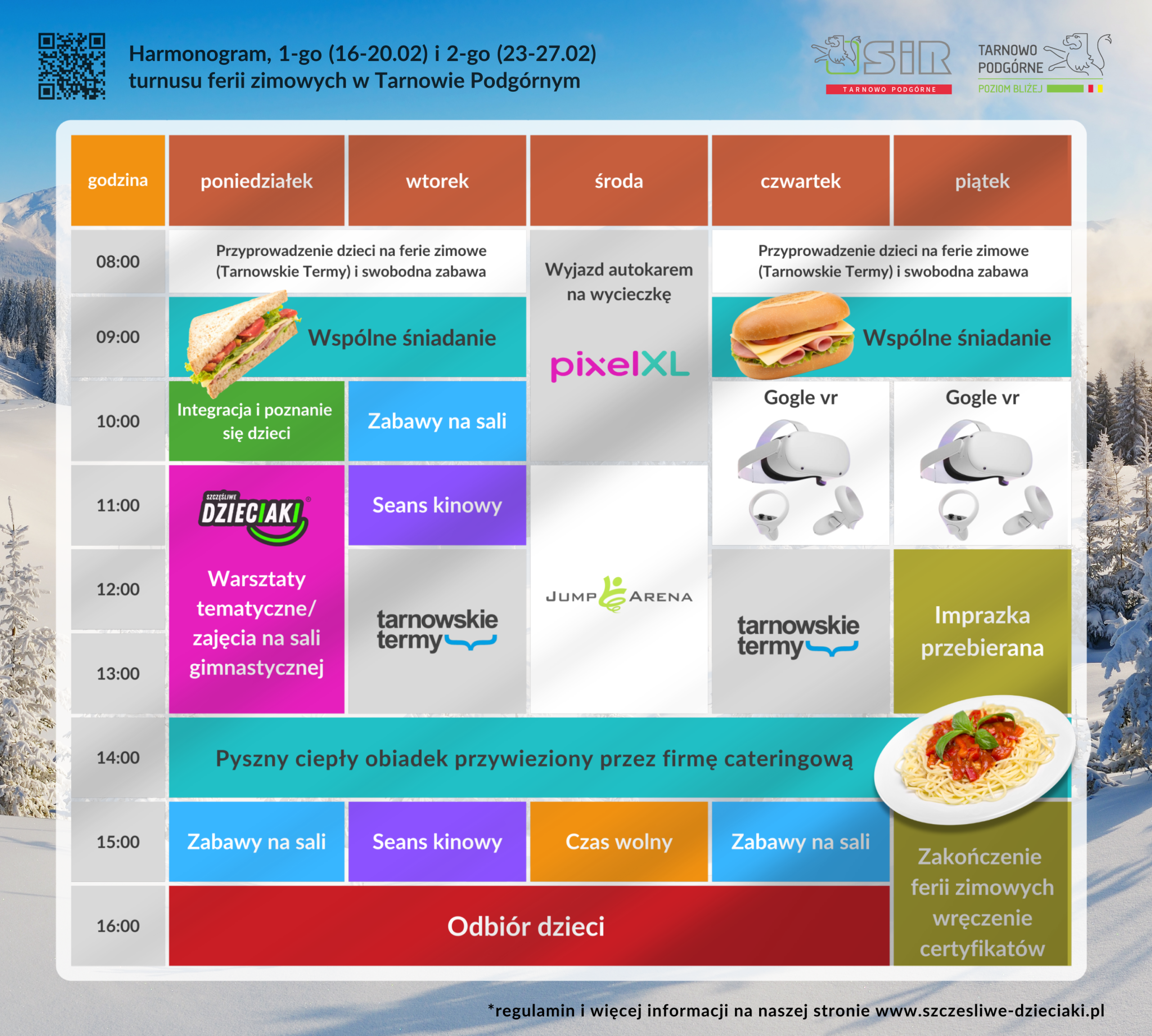 You are currently viewing Harmonogram półkolonii zimowych 2026 w Tarnowie Podgórnym